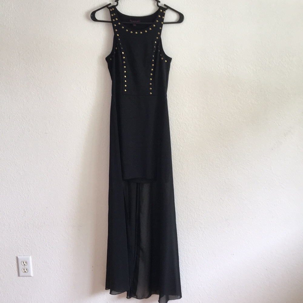 Material Girl Black Maxi Gold Dress